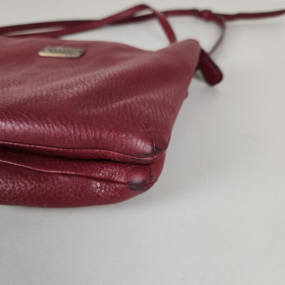 Coach Crossbody Bag Womens Red Vintage Small Pebbled Leather Purse Classic - Picture 5 of 16